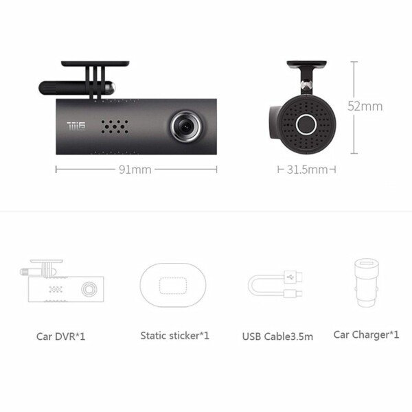 Car Dash Smart WiFi DVR 130 Degree Wireless Cam 1080P FHD Night Version G-Sensor Driving Recorder – Image 3