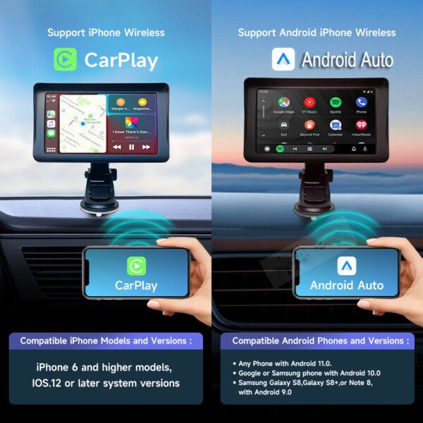 7 IPS Car Smart Screen Wireless Carplay Auto Mobile Phone Projection Screen Navigation – Image 4